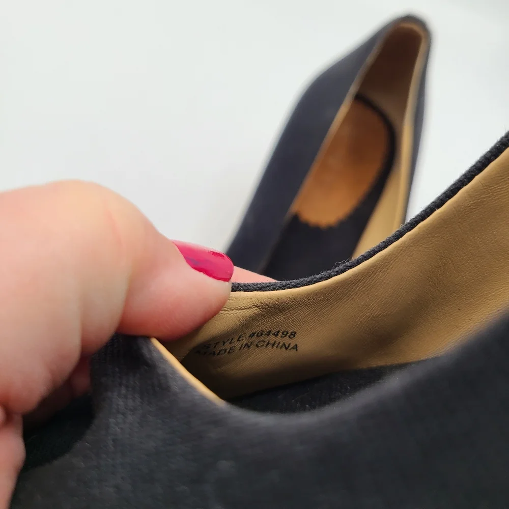 J. Crew Black Seville Espadrille Canvas Jute Wedges